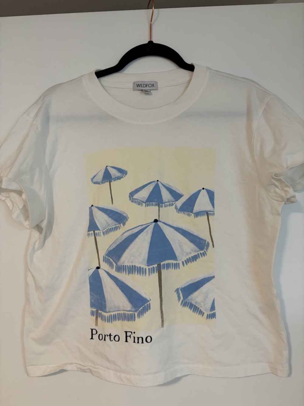 Wildfox 'Porto Fino' White Graphic Tee, 100% cotton